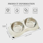 White Double Stainless Steel Cat and Dog Bowl - product image 6
