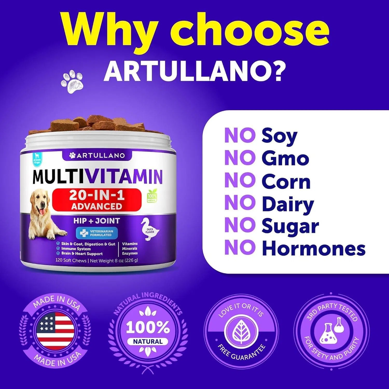 20-in-1 Dog Multivitamin Chews with Glucosamine, 120 Count - product image 3