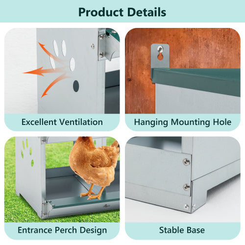 4-Compartment Metal Chicken Nesting Box for Hens - product image 4