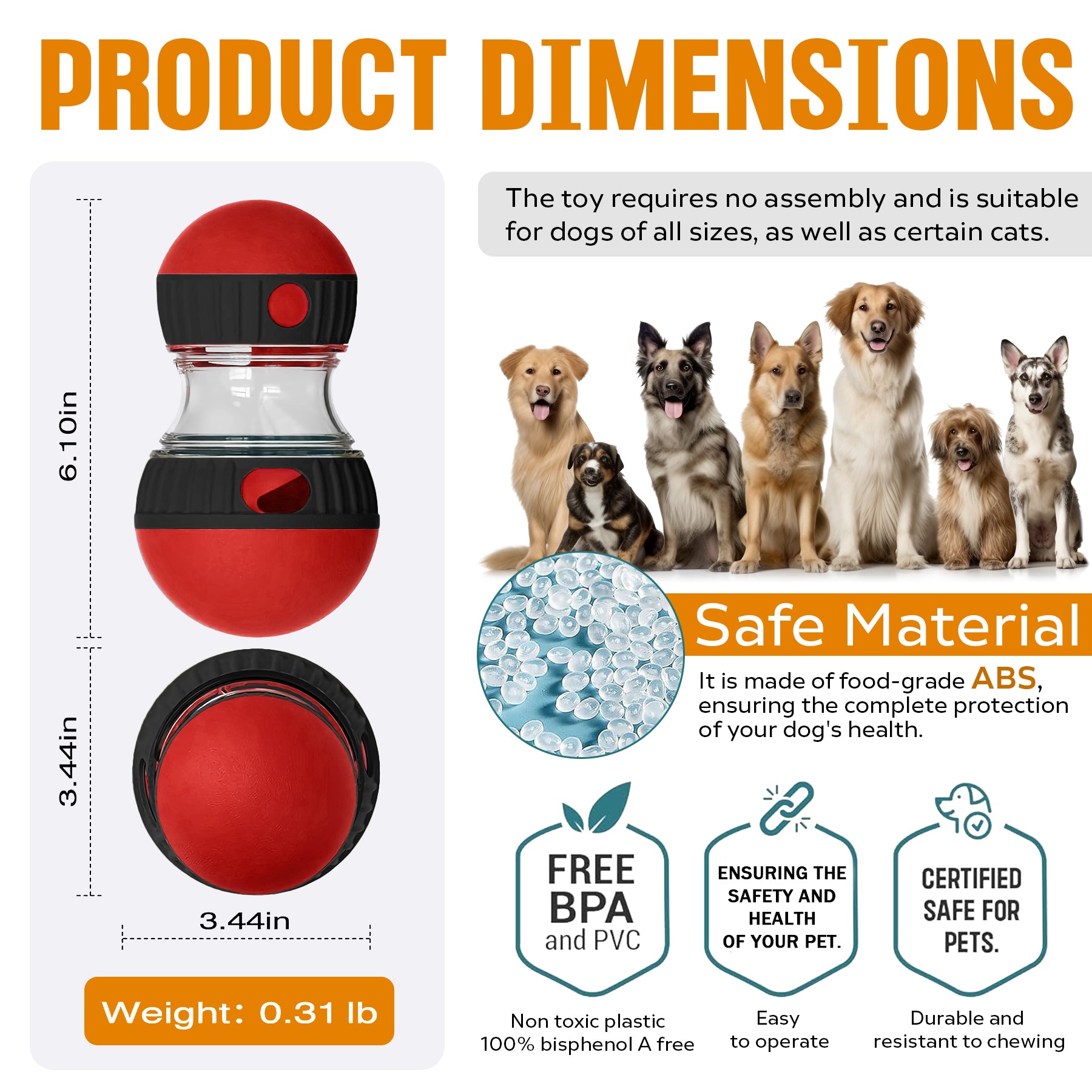 Adjustable Dog Puzzle Treat Ball and Slow Feeder Toy - product image 8